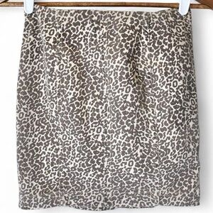 Free People Leopard Animal Print Denim Mini Skirt Back Zip 6